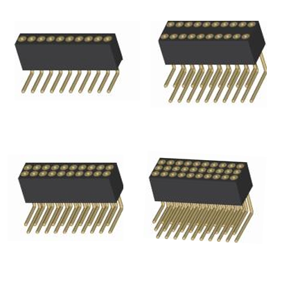 1.27mm圆孔排母 单/双/三排 90度